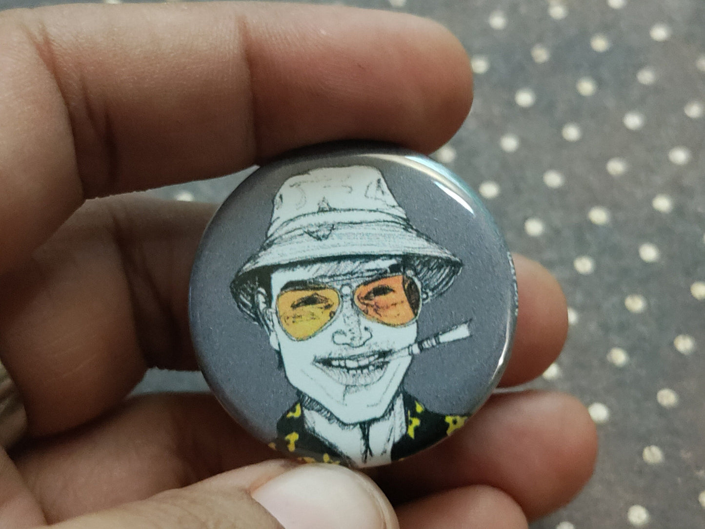Hunter S. Thompson Pinback Buttons - Fear and Loathing in Las Vegas Author Collectibles