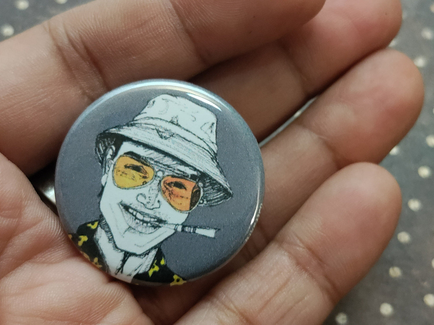 Hunter S. Thompson Pinback Buttons - Fear and Loathing in Las Vegas Author Collectibles