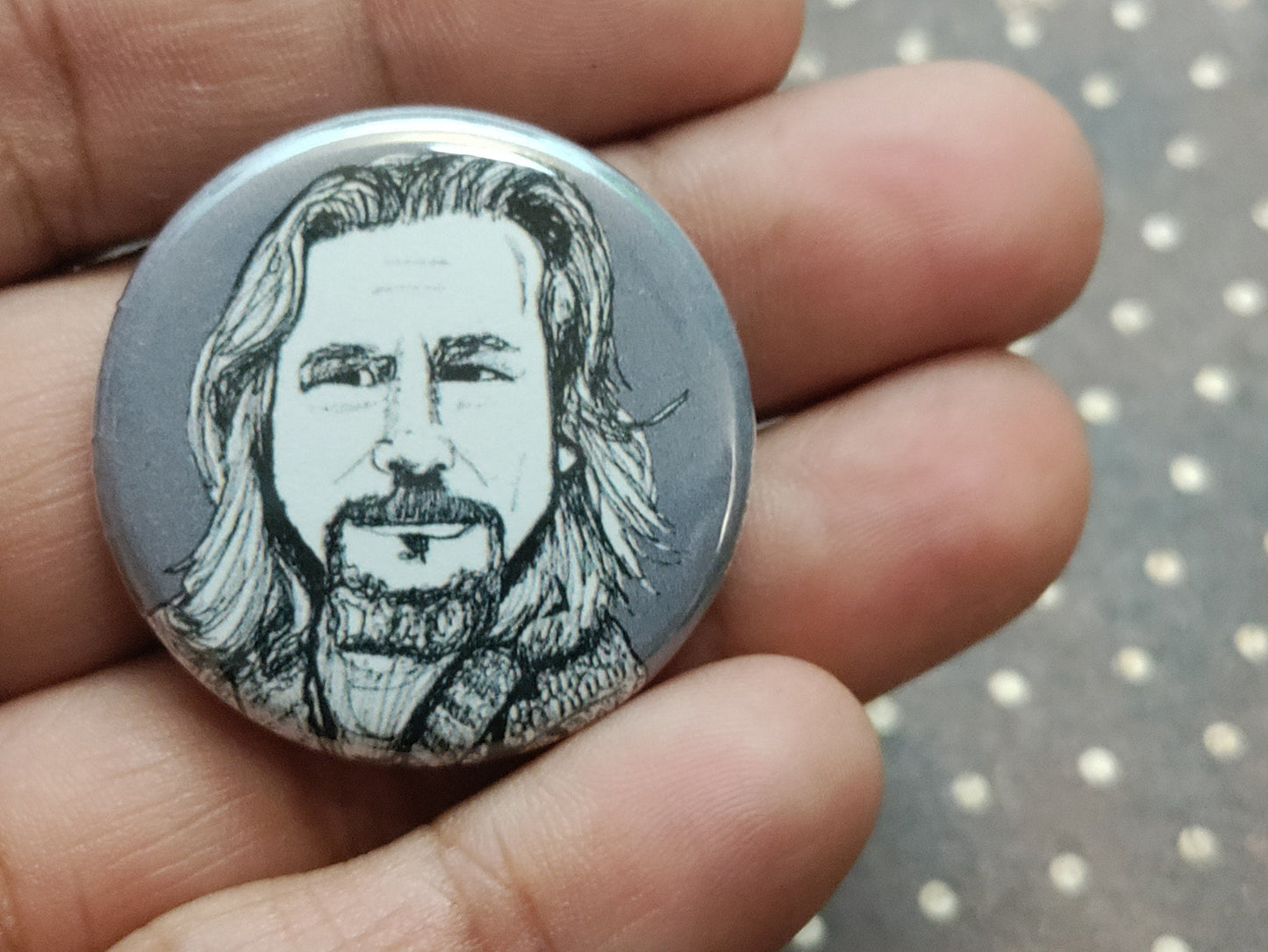 The Dude Big Lebowski Pinback Button - Show your love for The Dude with this cool accessory.