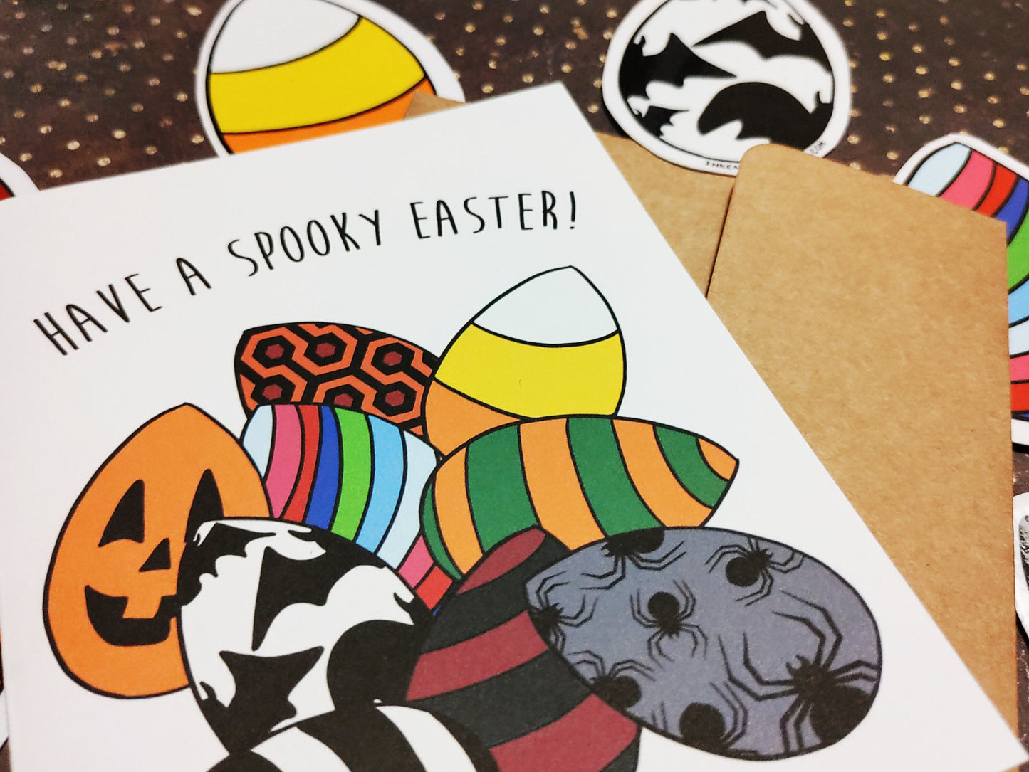 Creepy Easter Eggs Sticker w/ Have a Spooky Easter card