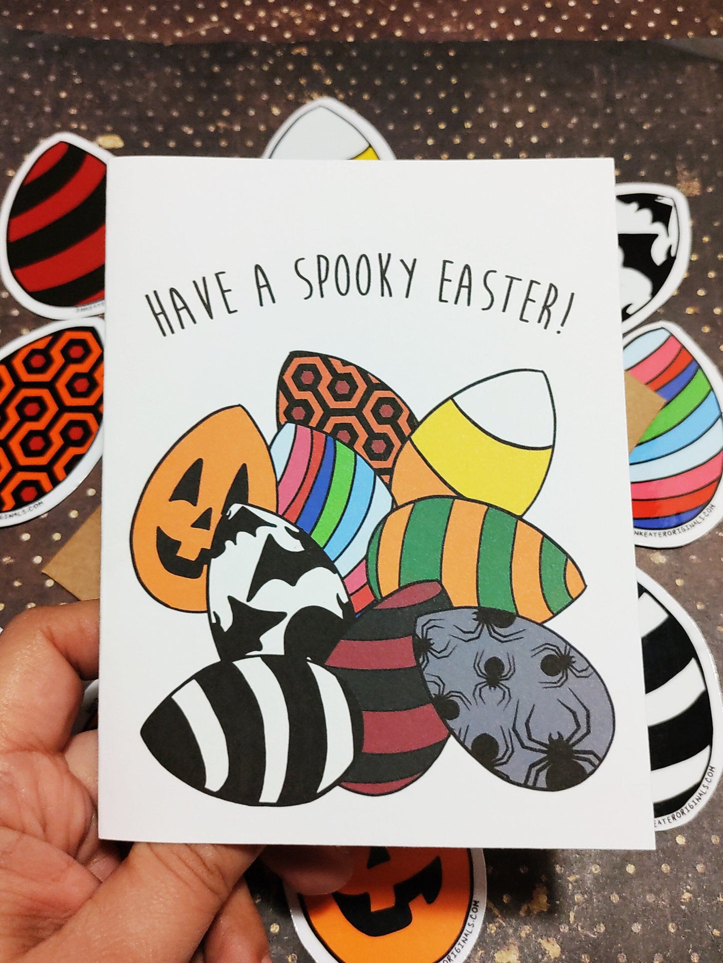 Creepy Easter Eggs Sticker w/ Have a Spooky Easter card